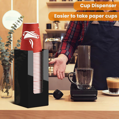 Coffee Cup Dispenser, Cup and Lid Organizer fits 5 to 16 oz Disposable Cups