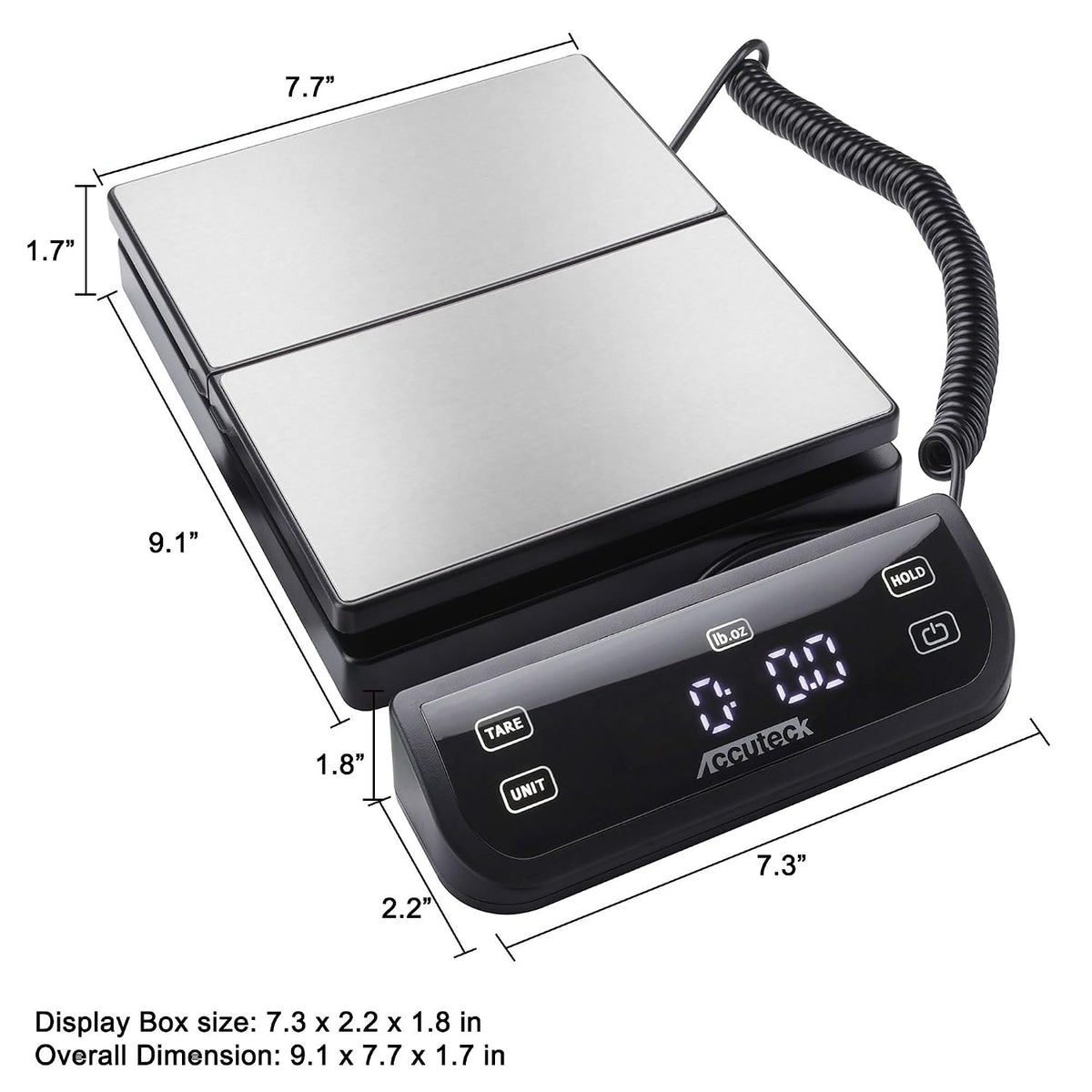 Accuteck 8250 High Accuracy Digital Shipping Scale and Postal Scale, 0.1oz Precision, 50Lb