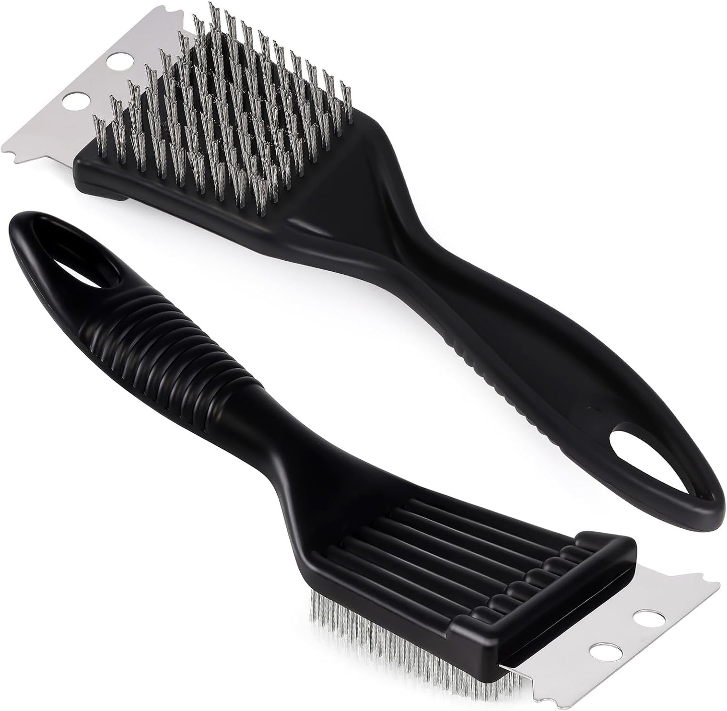 2 Pcs Grill Brush and Scraper,Barbecue Grill Cleaning Brush Stainless Steel Wire Grill Brush BBQ Cleaner Accessories for Outdoor Grill, Durable and Easy to Clean
