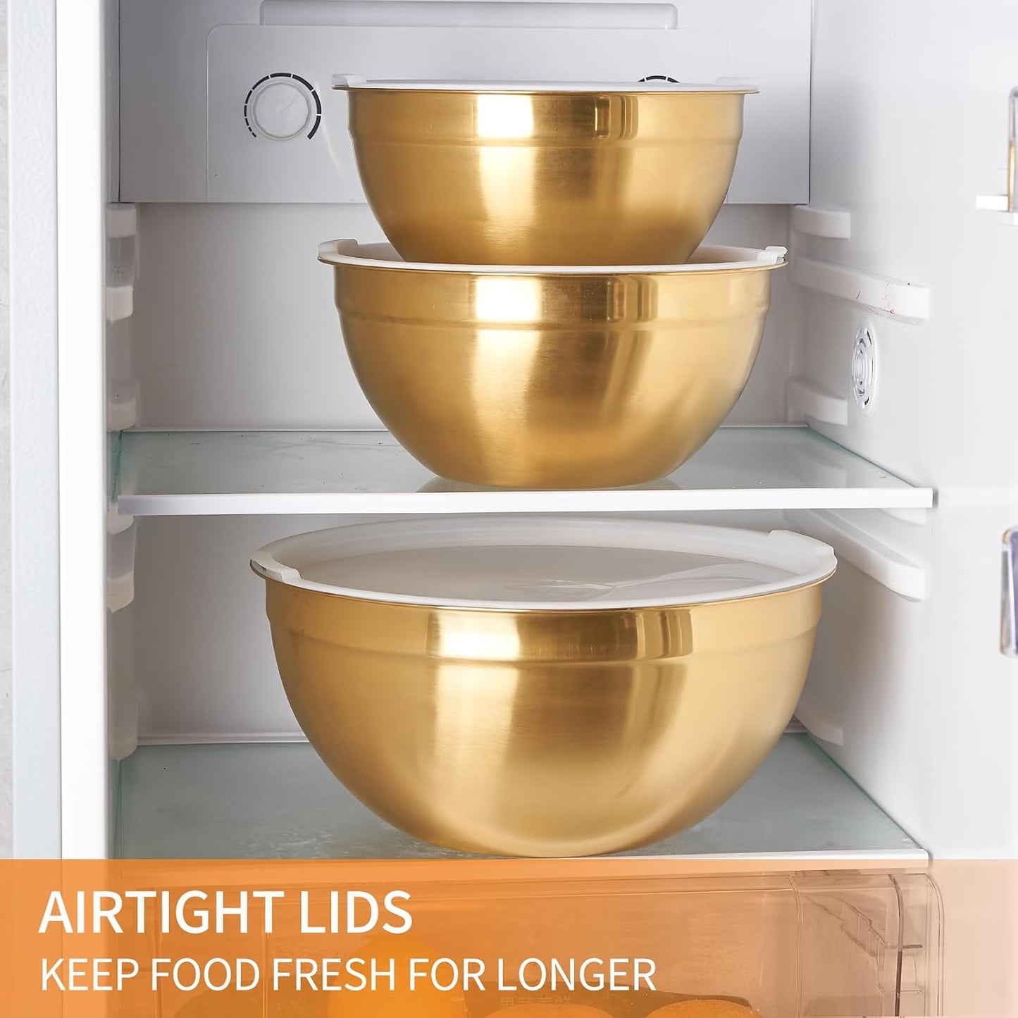 Pink Mixing Bowls with Airtight Lids, Stainless Steel Nesting Mixing Bowls Set of 7, Ideal for Baking, Prepping and Serving Food, Size 7, 3.6, 2.7, 2.1, 1.5, 1.1,0.8 QT, Stackable Design