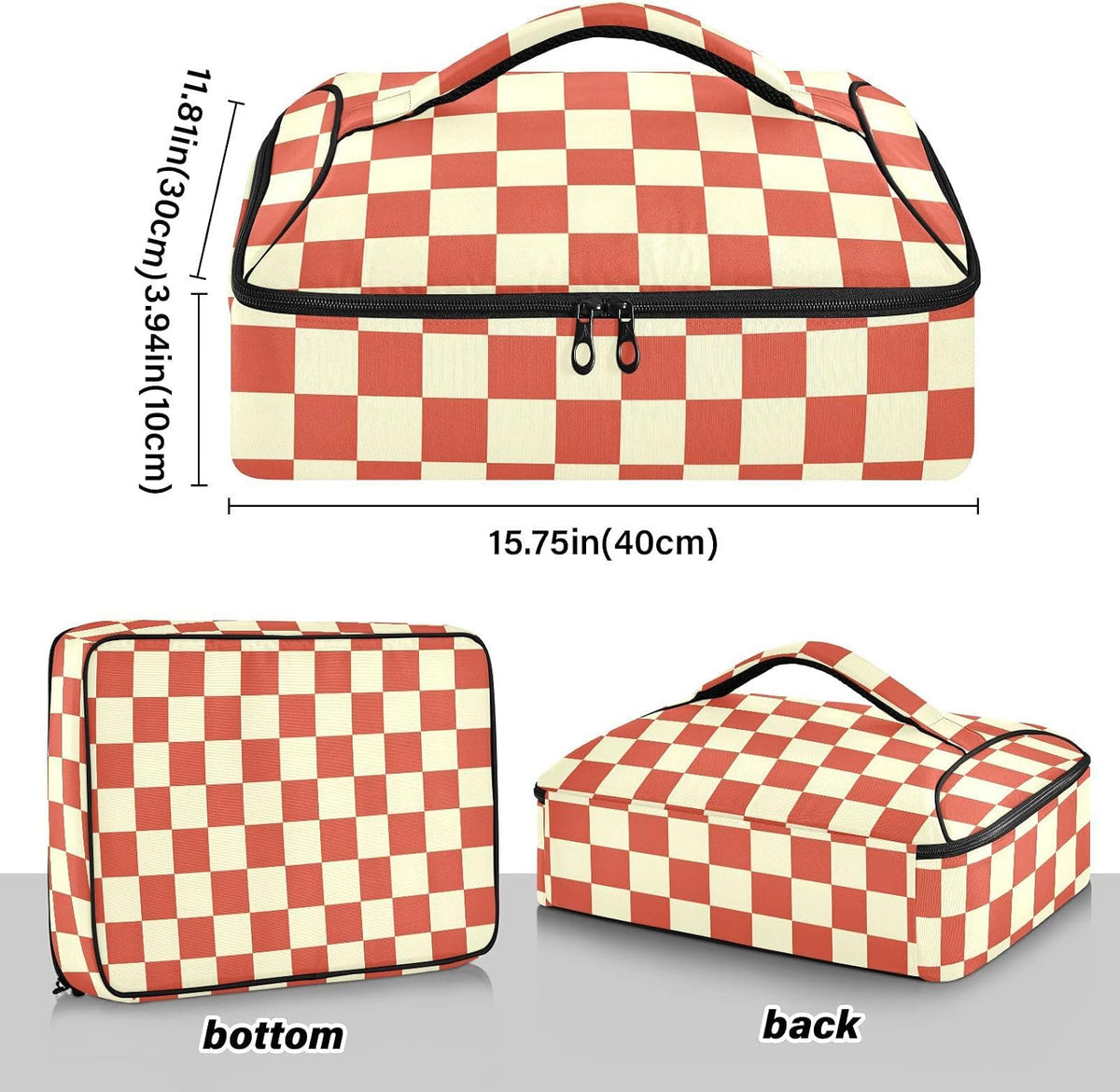 Casserole Carrier Insulated Yellow Lemon Blue Bows Dish 9x13 with Lid Party Travel Warmer Bag for Hot or Cold Food Lasagna Pizza Holder Tote - Colors B