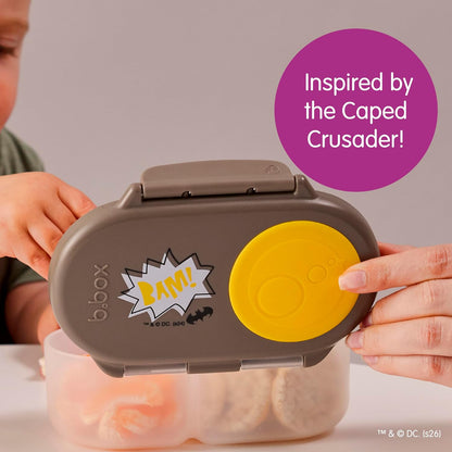 b.box Snack Box 2-Pack - Leak Proof Mini Bento Box for Kids & Toddlers, 2 Compartment Snack Containers for Kids, Dishwasher Safe, BPA-Free, PFAS-Free, Ages 4mo+, 1 3/4 Cup Each (Strawberry + Lilac)
