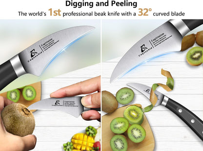 CoquusAid 5 inch Kitchen Utility Knife, Serrated Blade Tomato Knife