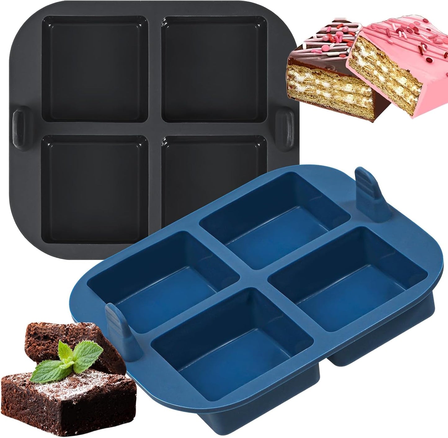 Webake 3PCS Silicone Air Fryer Muffin Pan for Baking 4 Cavity Air Fryer Egg Bites Silicone Mold, Nonstick BPA Free Muffin Tins