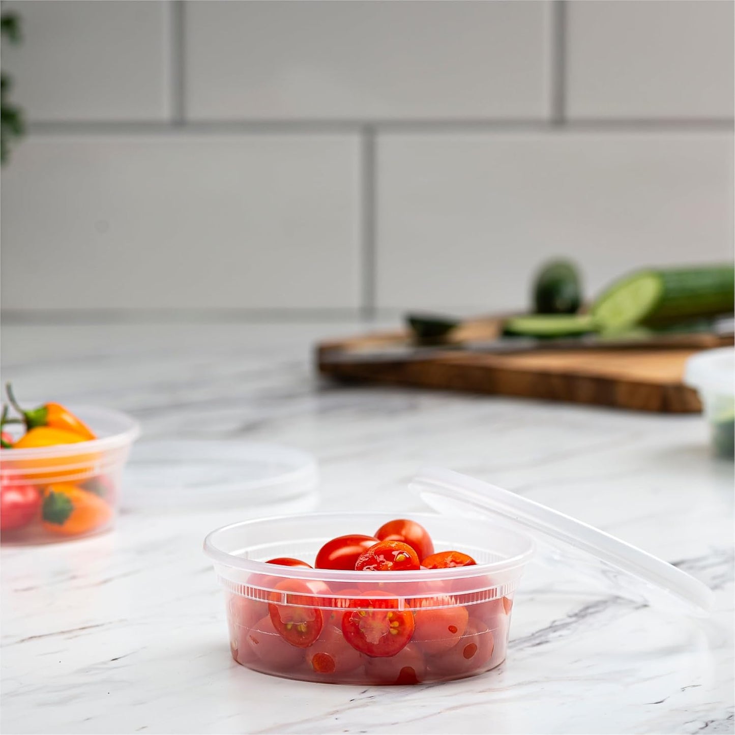 Stack Man 16 oz Deli Containers with Lids (48 Sets) – Pint Clear Plastic Food Storage Containers, Airtight Leak-Resistant Seal, BPA-Free, Microwave & Freezer Safe, Meal Prep Soup Takeout To-Go