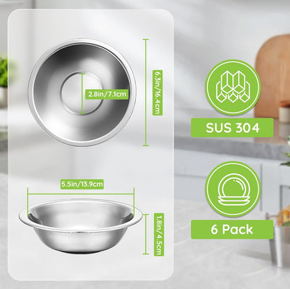 304(18/8) Stainless Steel Mixing Bowls for Kitchen, 4 Pack 7.8" 28.89 fl.oz Metal Mixing Bowls Set Stackable for Baking Serving Cooking Food Prep Storage Dishwasher Safe Heavy Duty
