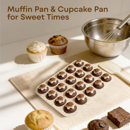 Silicone Muffin Pans for Baking Nonstick 2 Pcs, 12 Cup Regular Cupcake Pan, Food-Grade Silicone Baking Molds for Cupcakes, Egg Bites, Freezer, White