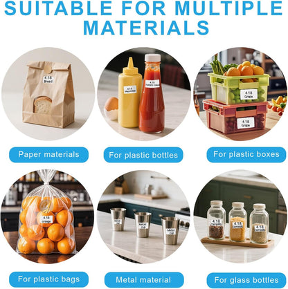 1200 Removable Freezer Labels 1x2 Inch Waterproof, Oil & Tear Resistant Blank Food Labels, Easy Peel No Residue Perfect for Refrigerator, Jars & Pantry Storage