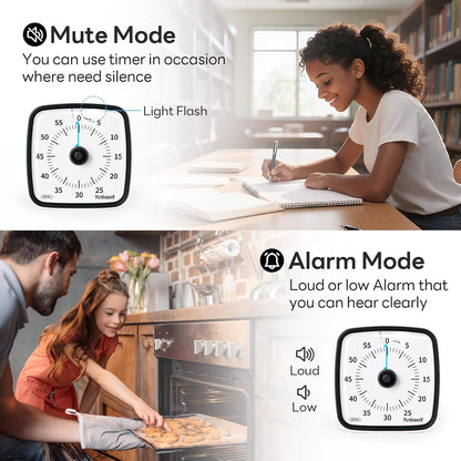 Yunbaoit Visual Timer with Night Light, 60 Minute Countdown, Light Blue