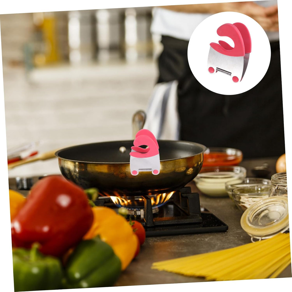 2Pcs Stainless Steel Pot Clip Spoon Holder Kitchen