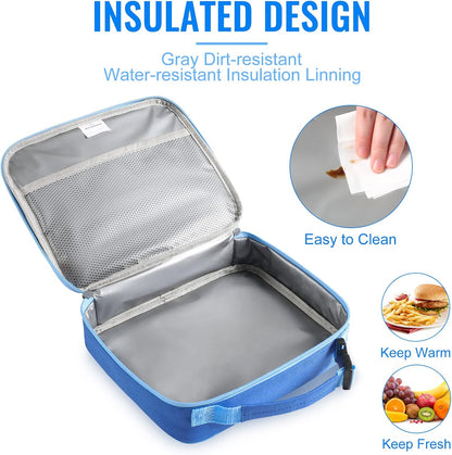 Genteen Lunch Box Kids, Insulated Lunch Bag Kids Boys Girls Back to School, Soft Lunch Box for Men Reusable Lunchbox for Office,Outdoor,School (Black)