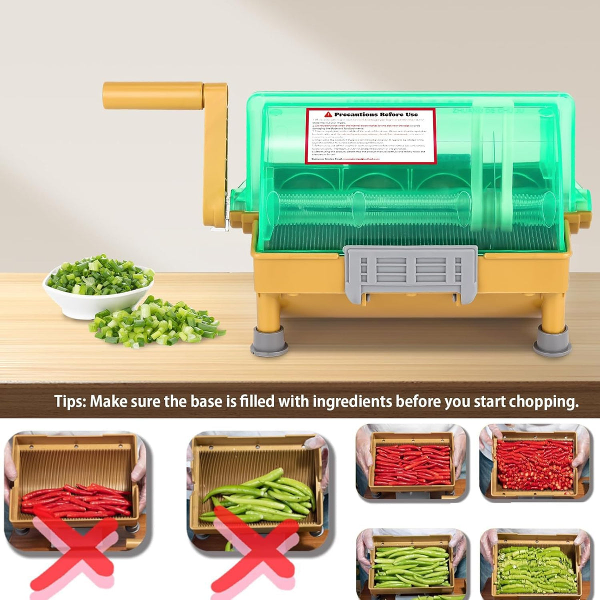 Moongiantgo Commercial Hand Scallion Cutter Green Onion Cutter Slicer