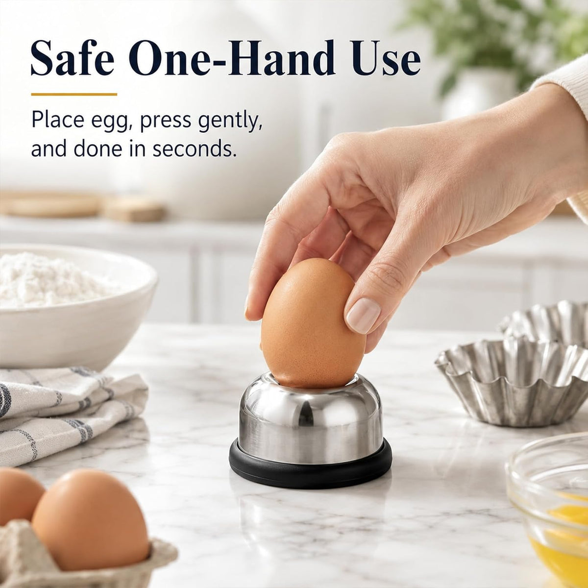 Egg Piercer for Raw Eggs, Needle Egg Punch Tool with Anti-Slip Base