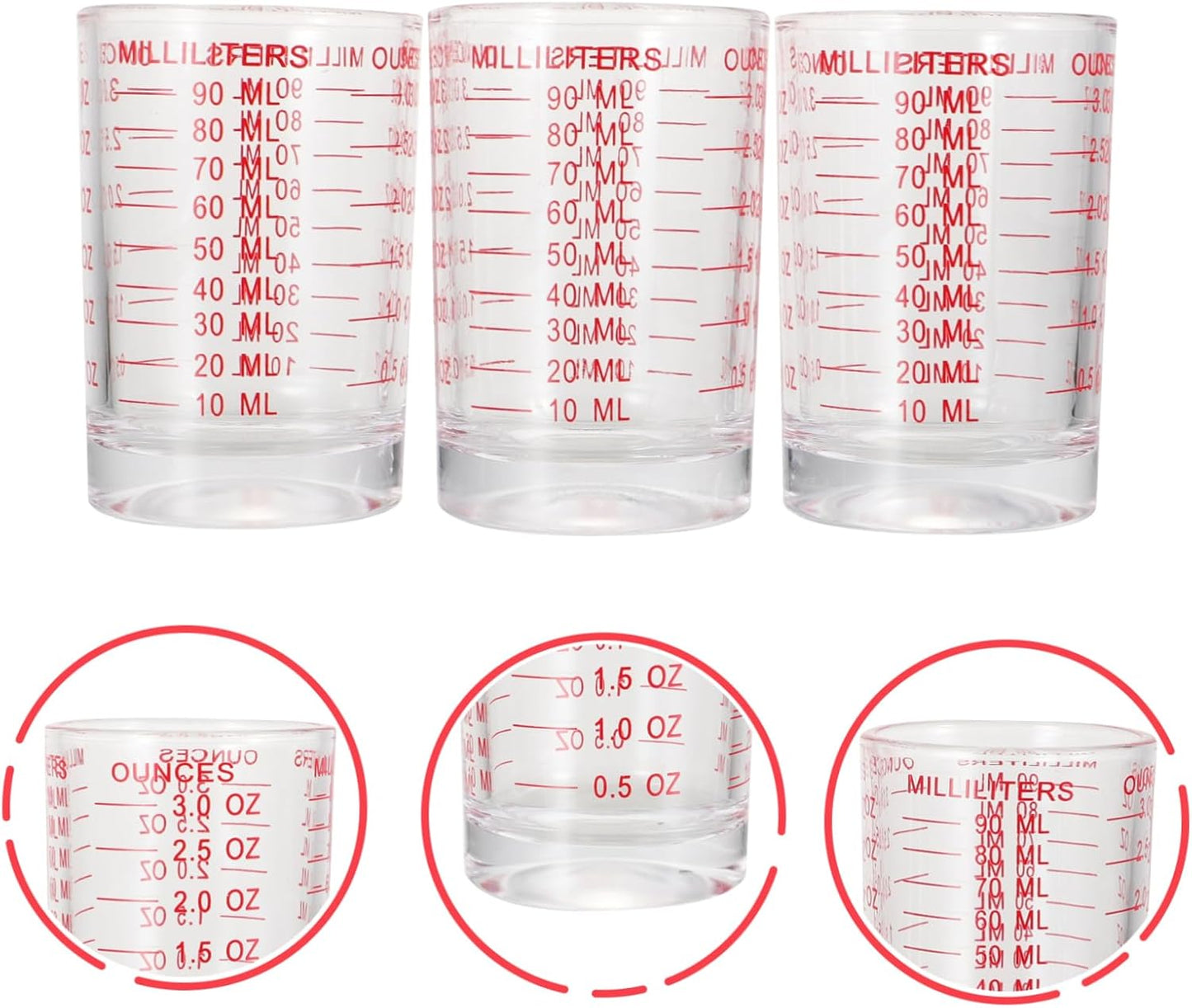 Alipis Pink Measuring Cups 3 Piece Set Graduated Kitchen Measuring Cups Easy to Clean