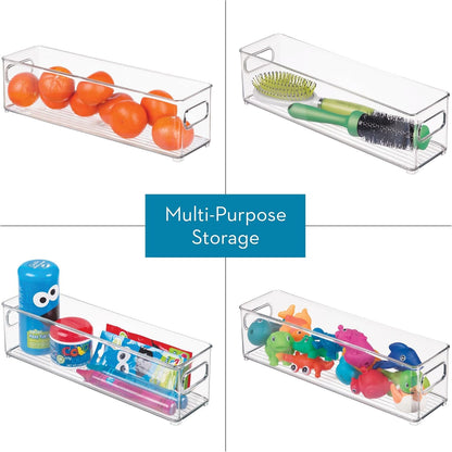 iDesign Stackable Fridge Bin, Clear, Set of 2 | Storage Bin for Freezer or Pantry, Made in USA