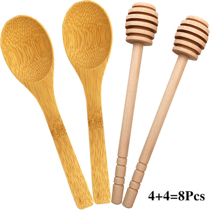 BLUE TOP 20PCS Wooden Honey Dipper Stick 6 Inch Individually Wrapped Honey Stirrer Stick,Honeycomb Sticks,Honey Wand for Honey Jar Dispense Drizzle Honey and Wedding Party Favors Gift.