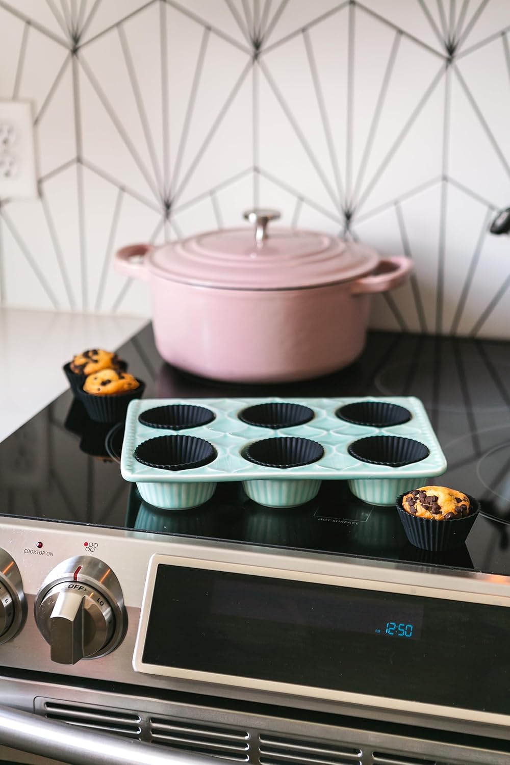 The Silicone Kitchen Reusable Silicone Bento Baking Cup, Non-Toxic, BPA Free, Dishwasher Safe Bento Box Accessories Lunch Box Dividers, Square and Rectangle, 24 Pack, Matte Black