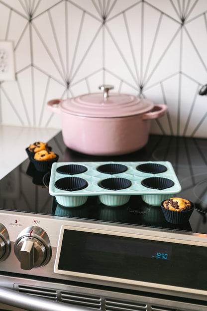 The Silicone Kitchen Reusable Silicone Bento Baking Cup, Non-Toxic, BPA Free, Dishwasher Safe Bento Box Accessories Lunch Box Dividers, Square and Rectangle, 24 Pack, Matte Black