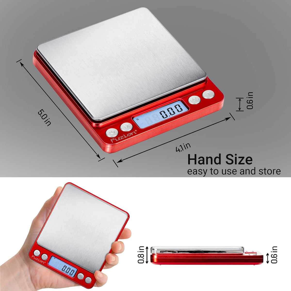 Fuzion Digital Gram Scale .01 Gram Accuracy, 500g Small Jewelry Scale