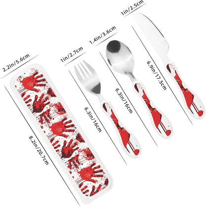 3-Piece Kids Silverware Set With Storage Case, Stainless Steel Reusable Children Safe Knife Spoon Fork Set Animal Cartoon Owls Cute Children Flatware Set For Kids Lunch Box
