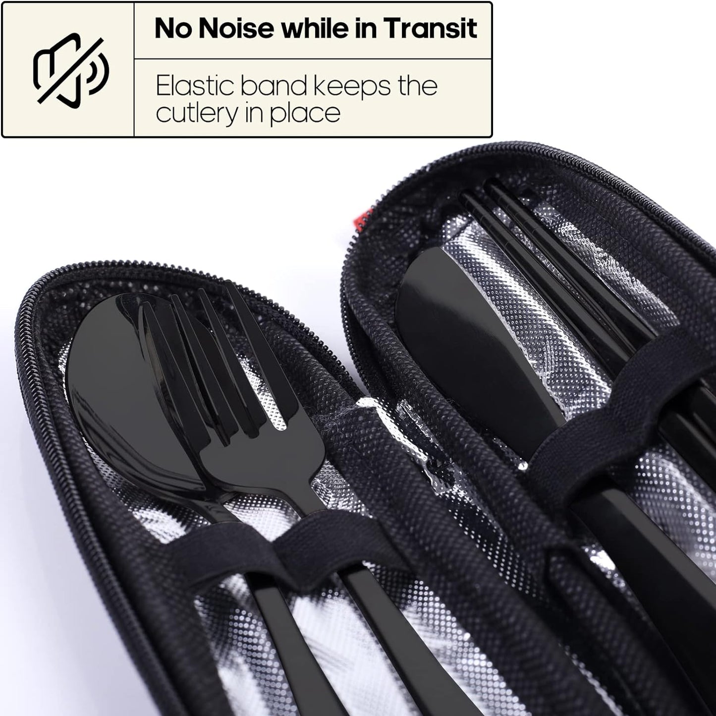 Travel Utensils with Case, Quatish Portable Silverware Set for Work, Stainless Steel Reusable Travel Cutlery Set, Fork and Spoon Set for Camping, EDC Gadgets, Lunch Box for Men, Purple