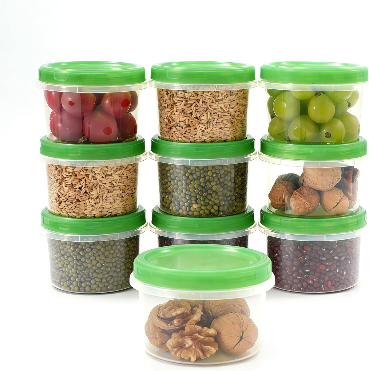 Airtight Food Storage Containers, Leakproof, BPA-Free, Stackable Kitchen & Pantry Organizers for Dry Food, Meal Prep, Snacks, Leftovers, Microwave, Dishwasher and Freezer Safe (10 Pack-16 Oz)