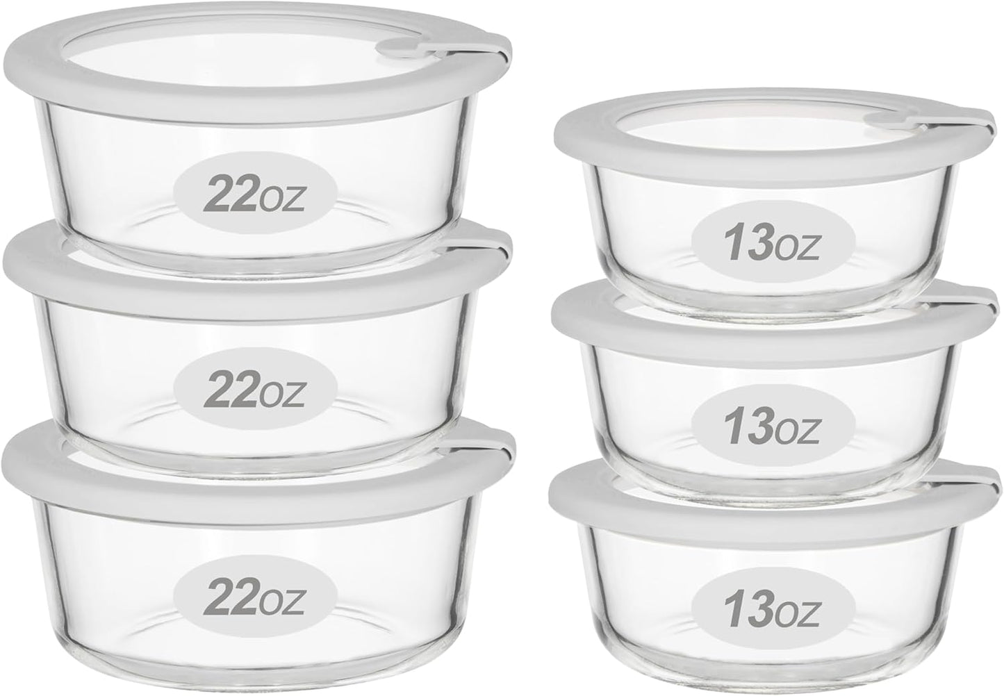 Glass Food Containers with Glass Lid, Microwave Safe Food Storage Container Set, 4 Pack of 35oz, Large Size Airtight Storage Set with Leak Proof Lids, Meal Prep Containers