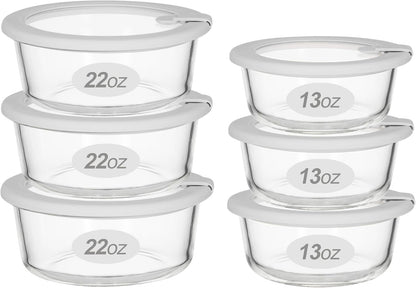 Glass Food Containers with Glass Lid, Microwave Safe Food Storage Container Set, 4 Pack of 35oz, Large Size Airtight Storage Set with Leak Proof Lids, Meal Prep Containers