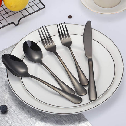 Portable Travel Utensils Set, 18/8 Stainless Steel 3 PCS Cutlery Set Including Knife Fork and Spoon, Reusable Travel Silverware Set with Case for Lunch Box Camping School Office