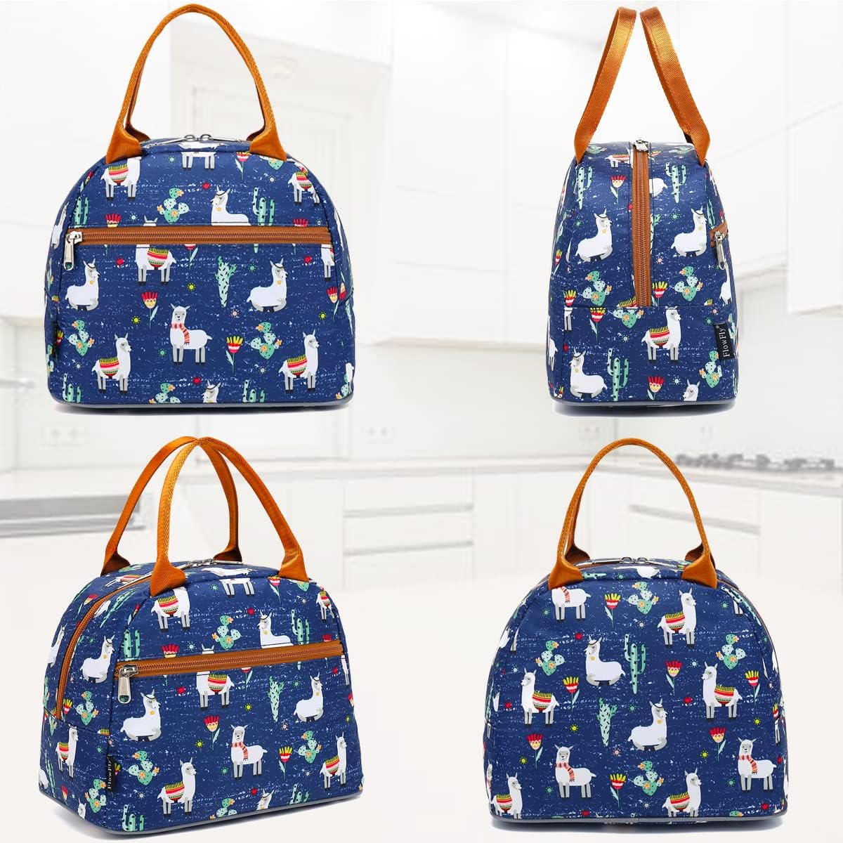 FlowFly Insulated Lunch Cooler Bag - Tote Bag Organizer for Women/Men, Black - Colors A