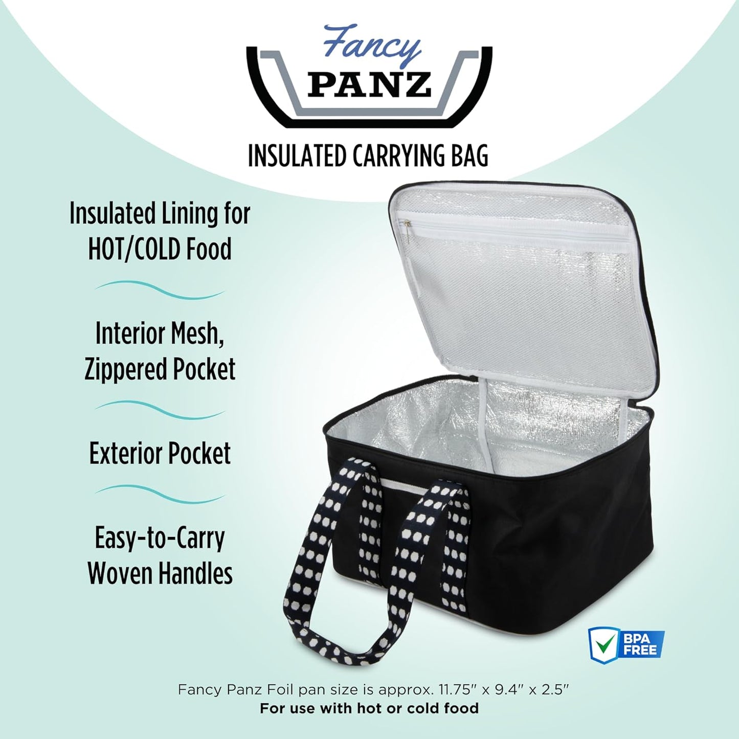Fancy Panz Insulated Casserole Carrier Bag - Pink Thermal Food Transport Bag for Hot & Cold Dishes - Holds 2 Portable Insulated Bag for Potlucks, Parties, Tailgates & Entertaining