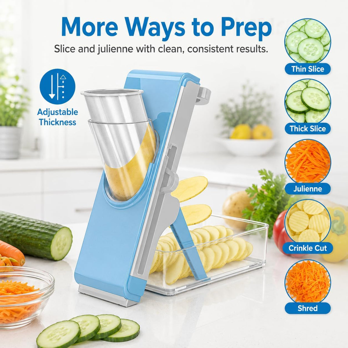 Mandoline Slicer for Kitch,Bigger Size,Adjustable Vegetable Slicer