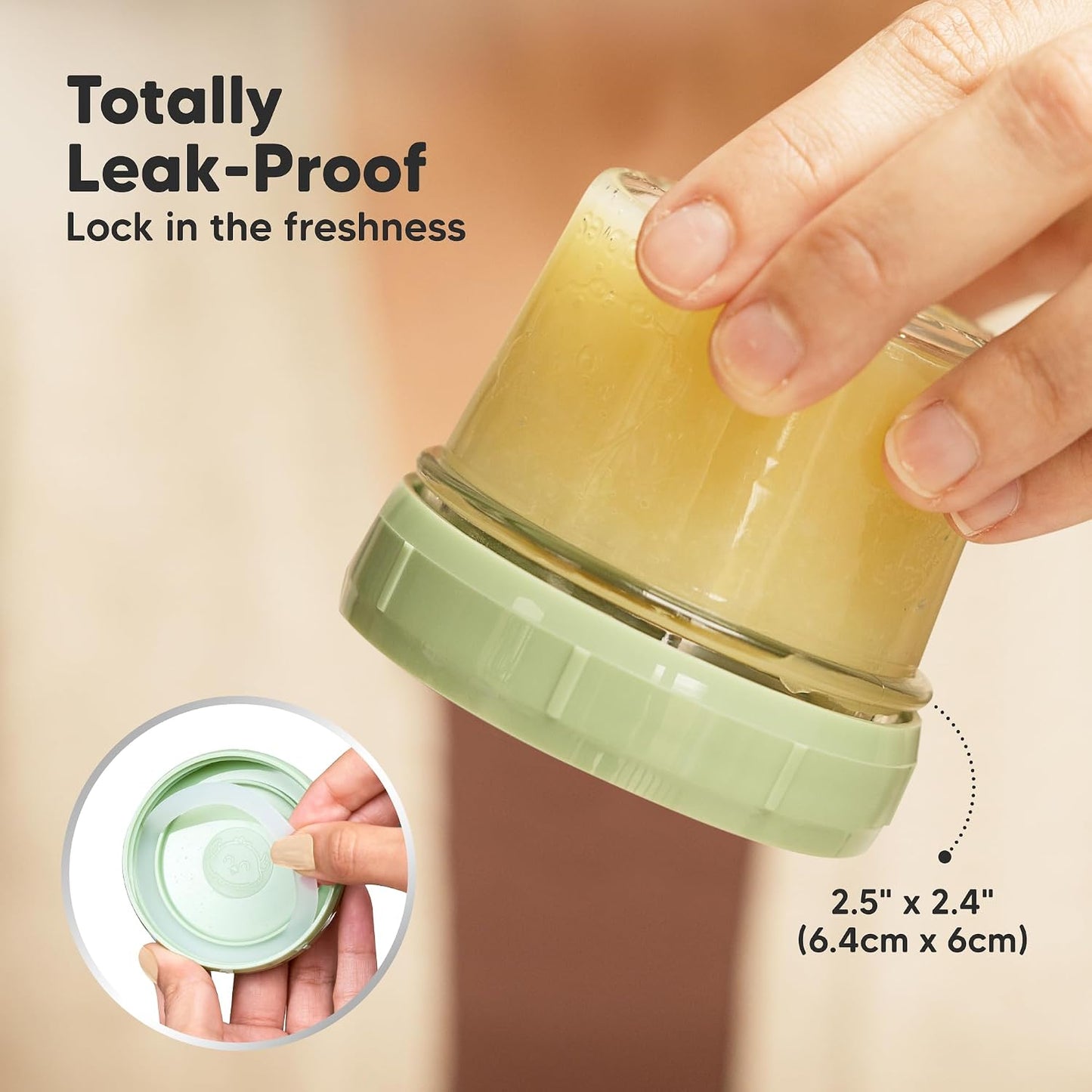 KeaBabies 12pk 4oz Glass Baby Food Containers with Lids - Leak-Proof, Microwavable Small Glass Jars, Baby Purees & Toddler Snack Storage Containers, BPA-Free, Dishwasher & Freezer Safe (Musk Dusk)