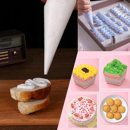 Piping Bags 12 & 16 Inch, 200 PCS Tipless Piping Bags Disposable Pastry Bags Thick Icing Bags for Decorating Cake Cookies