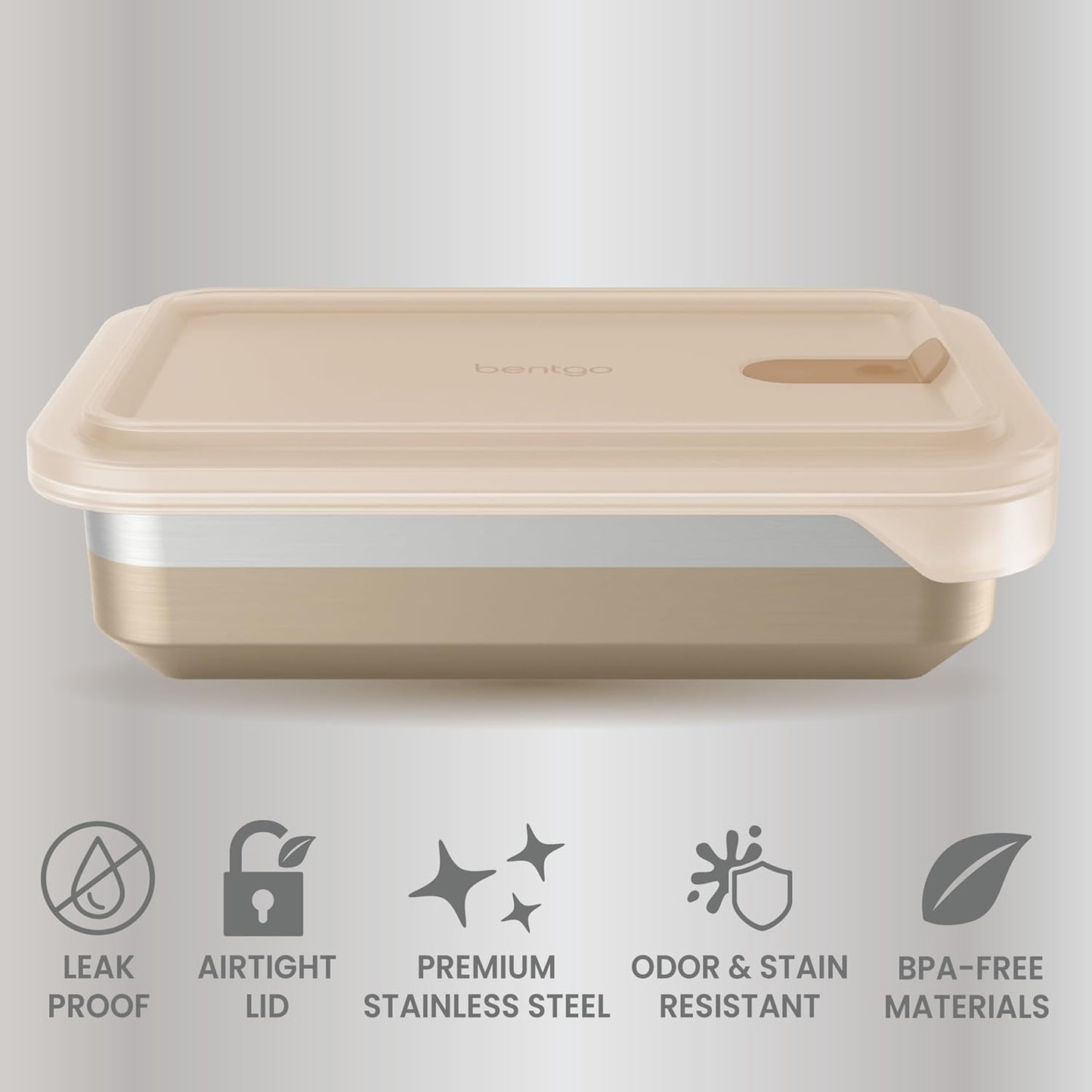 Bentgo MicroSteel Heat & Eat Container – Microwave-Safe, Leak-Proof & Airtight, Easy-to-Clean Lightweight Stainless Steel Reusable Food Storage with Silicone Lid (Snack Size; 2-Cup Capacity; Rose)