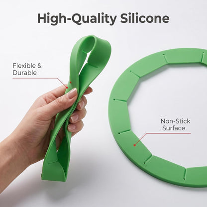 Silicone Pie Crust Shields (2-Pack), Adjustable Pie Protectors,2-Pack Adjustable Silicone Pie Crust Shield, Reusable Pie Crust Protector with insulated gloves, Pie Shield Green.
