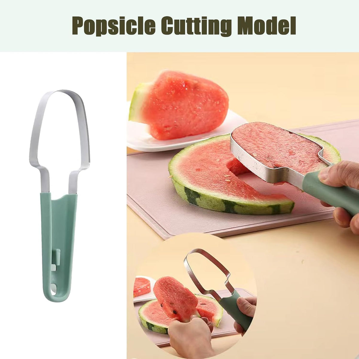 3-in-1 Stainless Steel Watermelon Cutter Slicer Tool, Popsicle Cutter