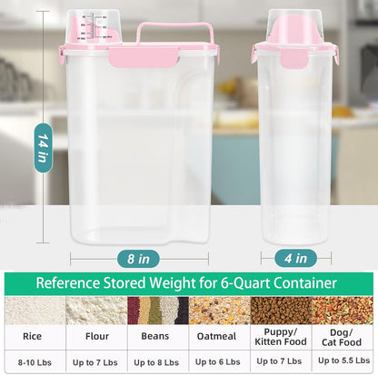 TBMax Rice Container 10 Lbs, Cereal Container Oatmeal Storage, Airtight Food Dispenser with Easy-pouring Spout & Handy Cup for Flour Grain Beans, Pet Dog Cat Bird Food Storage Container