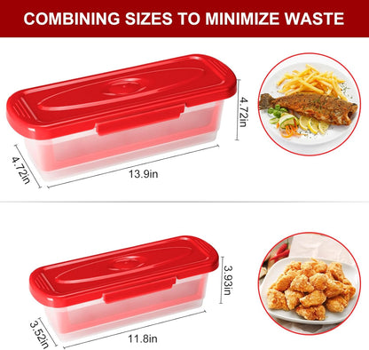 Batter Bowl with Lid, 2-Pack Fish Batter Shaker, Better Breader Shaker Bowl with Breading Shaker Tray, Batter Bowl with Lids Shaker for Frying Chicken Wings Fish Onion Rings Veggies