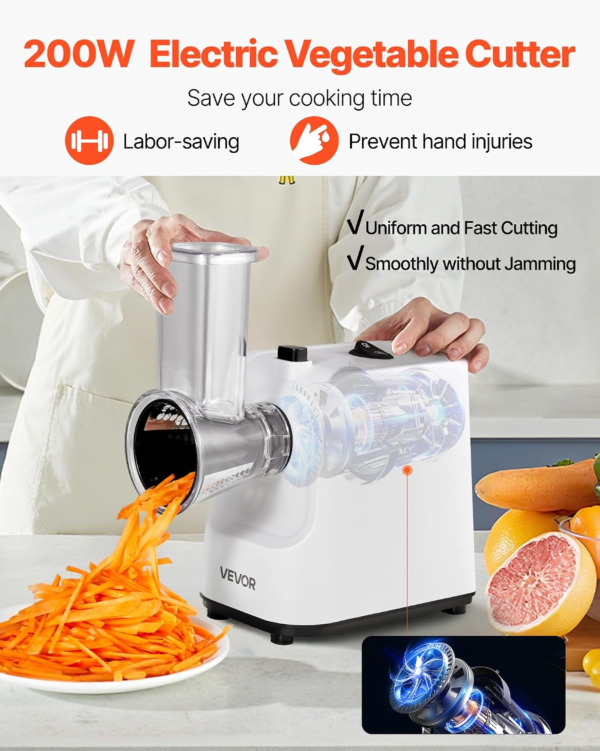 VEVOR Manual Vegetable Fruit Slicer, 0-0.5"/0-12mm Thickness Adjustable Commercial Slicer Machine, Stainless Steel Food Cutter Slicing Machine with 2 Spare Blades, for Potato, Cucumber, Lemon, Tomato
