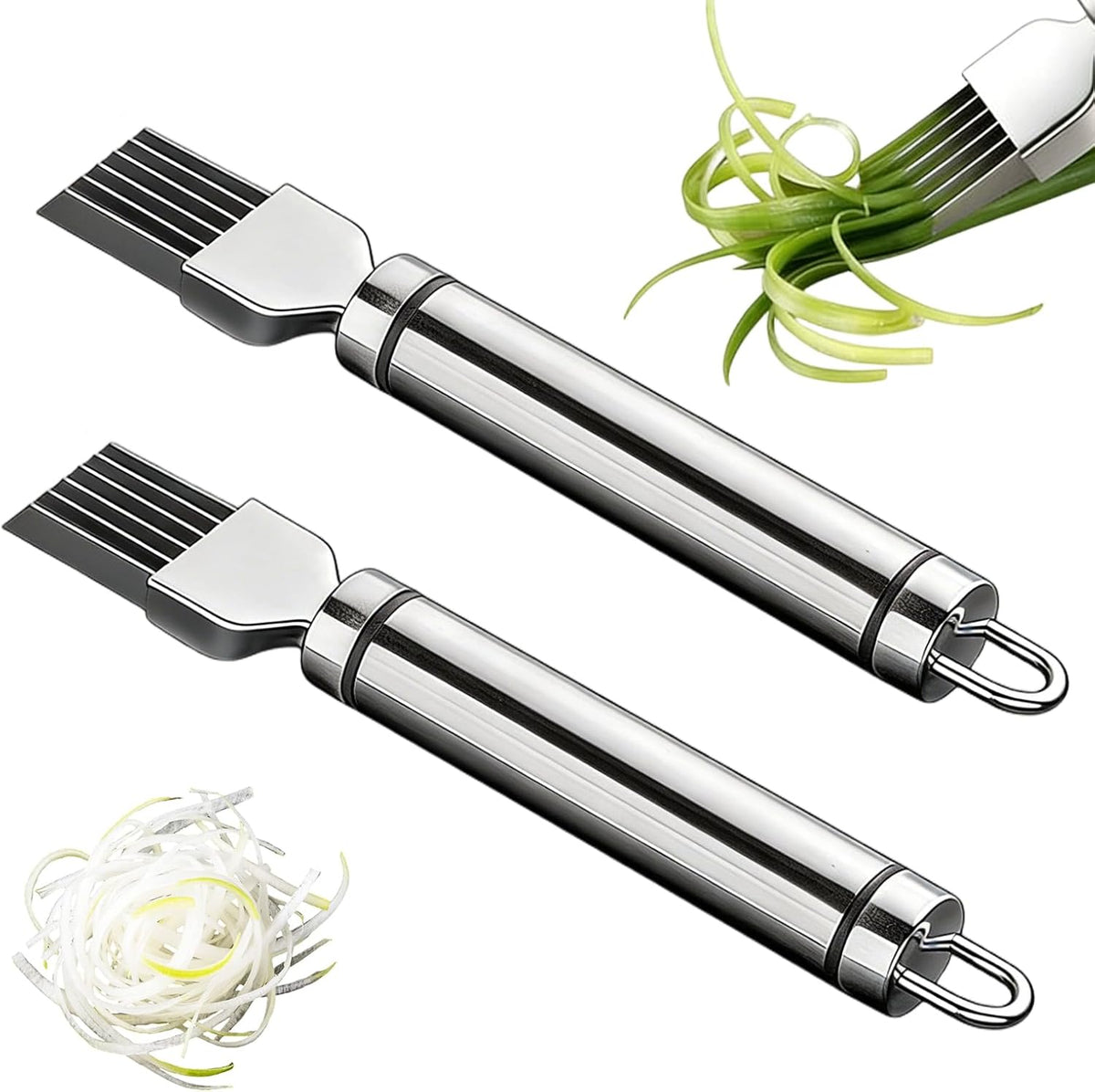 Green Onion Slicer 2Pcs Stainless Steel