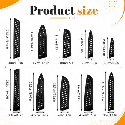 10 Pcs Black Knife Sheaths for Kitchen Universal Knife Guards Set