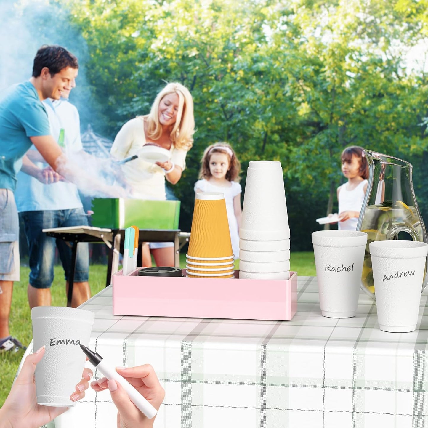 Coffee Cup Holder for Countertop - Clear Acrylic Coffee Bar Accessories Cup Organizer Station Organizer Farmhouse Table Décor