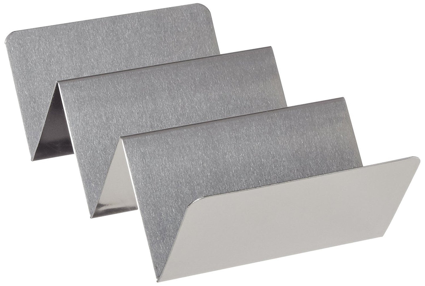 American Metalcraft TSH3 Stainless Steel Taco Holder, 2-3 Compartments, 4" x 8", Silver