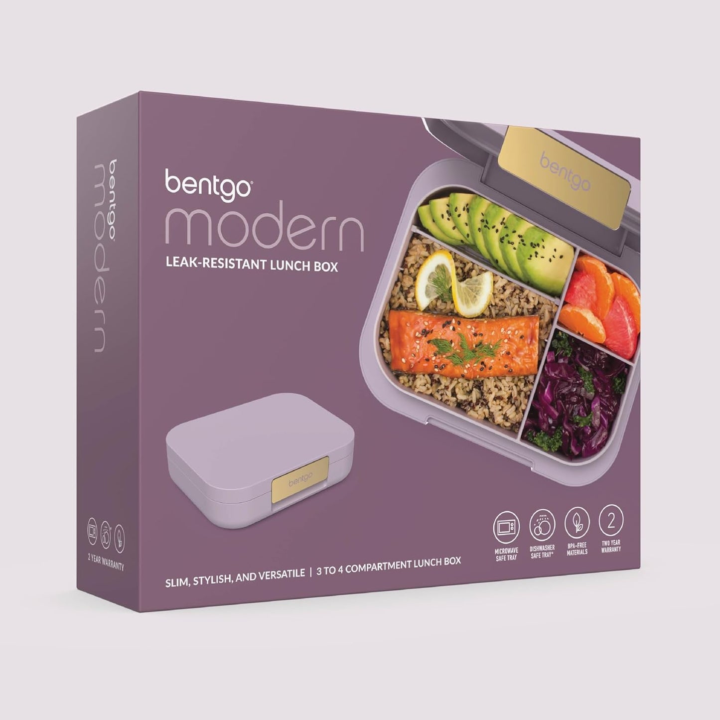 Bentgo Modern - Adult & Teen Bento Lunch Box; 3-4 Compartments, Leak-Resistant, 5.5 Cup Capacity/44 fl oz, Improved Locking Clips, Reusable, BPA-Free, Dishwasher/Microwave Safe Tray (Dark Gray)