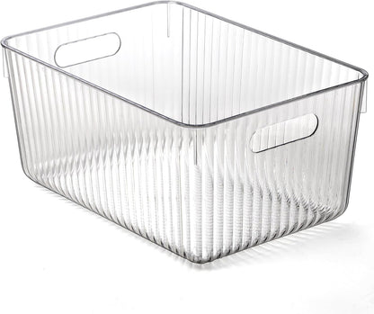 BINO | Plastic Storage Bins, X-Large | THE GATSBY COLLECTION | Clear Storage Bins for Organization | Pantry Organizers | Kitchen Organizer | Fridge & Freezer Organizer | Cabinet Plastic Containers