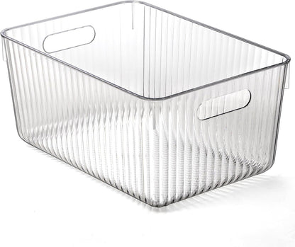 BINO | Plastic Storage Bins, X-Large | THE GATSBY COLLECTION | Clear Storage Bins for Organization | Pantry Organizers | Kitchen Organizer | Fridge & Freezer Organizer | Cabinet Plastic Containers