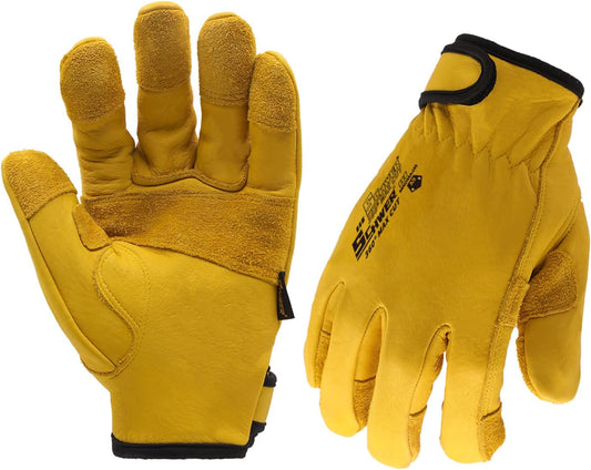 Schwer Pro Max ANSI A9 Cut Resistant Leather Work Gloves, PM3401, L