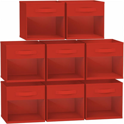 DIMJ Storage Cubes, 11x 11 inch Cube Storage Bin, 6 Pack Closet organizers and storage Bins with Window, Collapsible Baskets with Handle for Shelves, Clothes, Toys, Books (Grey)