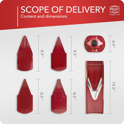 BORNER V Mandoline Slicer Kitchen V1 ClassicLine Starter Set | Vegetable Grater Börner - Quality Made in Germany, Color:White